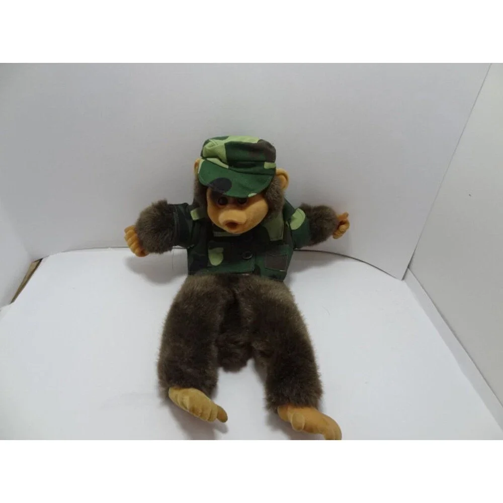 Monkey Puppet Novelty Puppet plush  Camo Clothes 15”